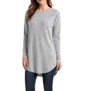 MICHAEL Michael Kors Silver Zipper Back Knit Tunic Sweater